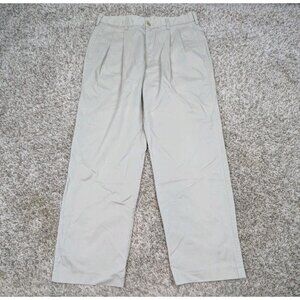 Vintage Nike Golf Pants Mens 34x29 Fits 32x29 Beige Chino Pleated Straight Fit